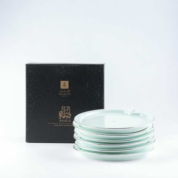 Cake Serving Plates From Asalah - Teal + Silver