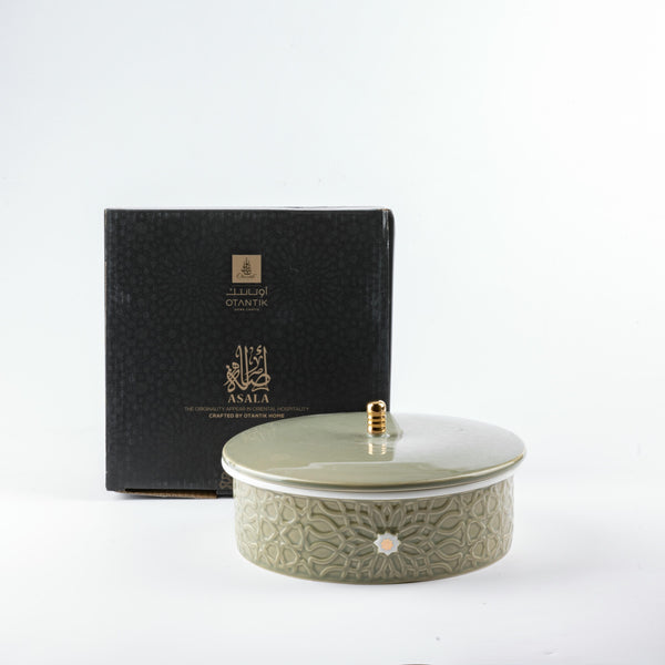 Medium Date Bowl From Asalah - Olive + Gold