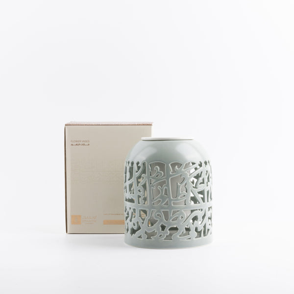 Flower Vase - S From Jiwar - Light Green + Silver