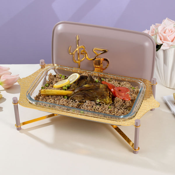 Stainless Steel Buffet - M From Jiwar -  Purple + Gold