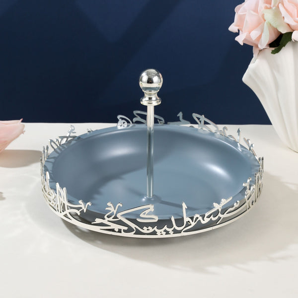 Sweet Serving Tray -L From Jiwar -  Blue + Silver