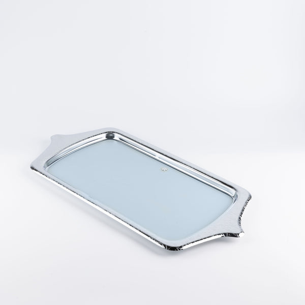 Iron Serving Tray From Jiwar - Blue + Silver