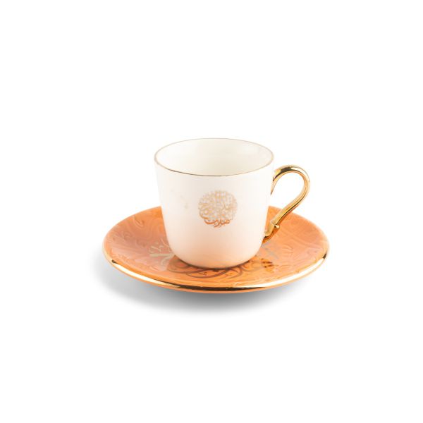 Tea Porcelain Set 12 Pcs From Zuwar -Orange
