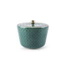 Medium Porcelain vase With Cover From Rattan - Green