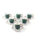 Turkish  Coffee Set 12Pcs From Rattan - Green