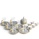 Tea And Arabic Coffee Set 19Pcs From Crown - Grey