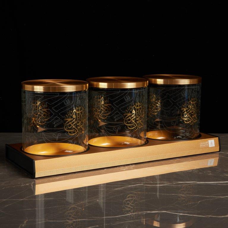 Luxury Canister Set 4Pcs From Zuwar - Gold