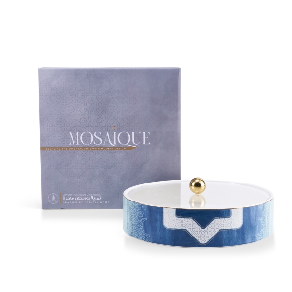 Large Date Bowl From Mosaique - Blue