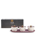 Sweet Bowls Set With Porcelain Tray 7 Pcs From Joud - Purple