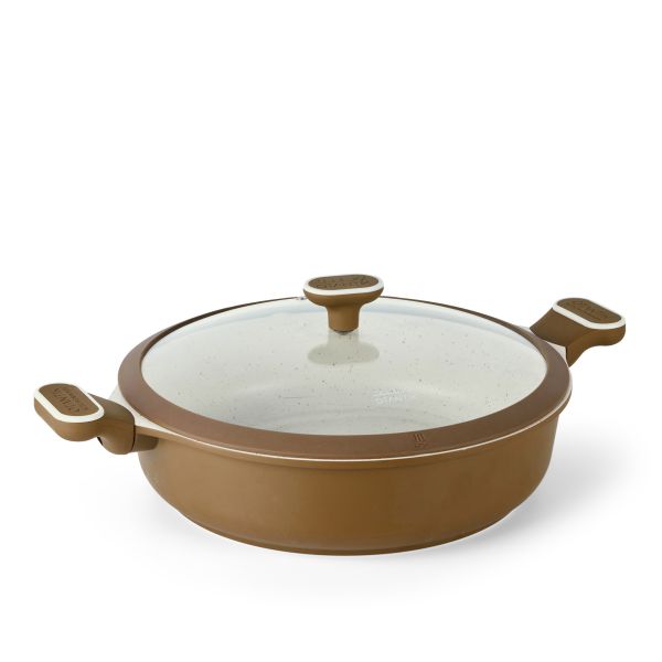 Non-Stick Shallow Casserole  BEIGE-BROWN  32CM