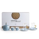 Tea And Arabic Coffee Set 19Pcs From Crown - Blue