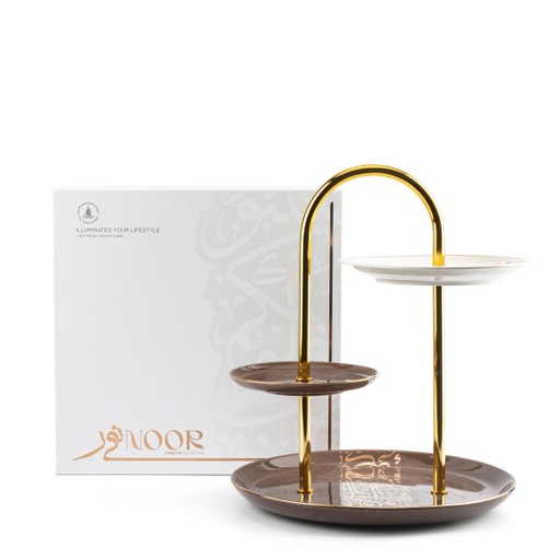 [ET2299] Serving Stand With 3 layers From Nour - Brown