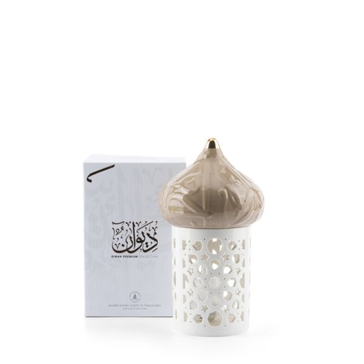[ET2352] Medium Electronic Candle From Diwan -  Coffee