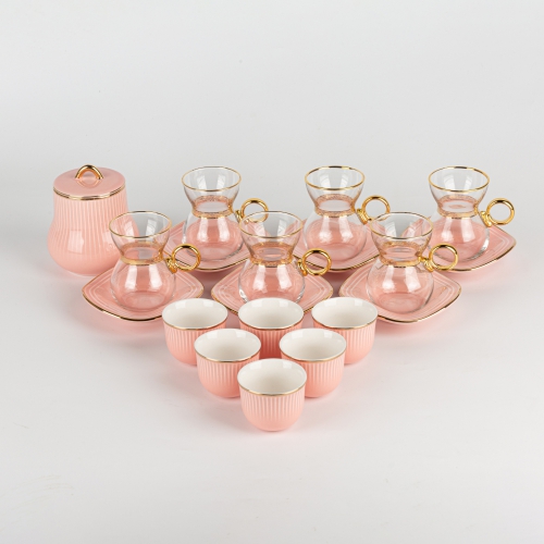 Pink - Tea Glass And Coffee Sets From Waves