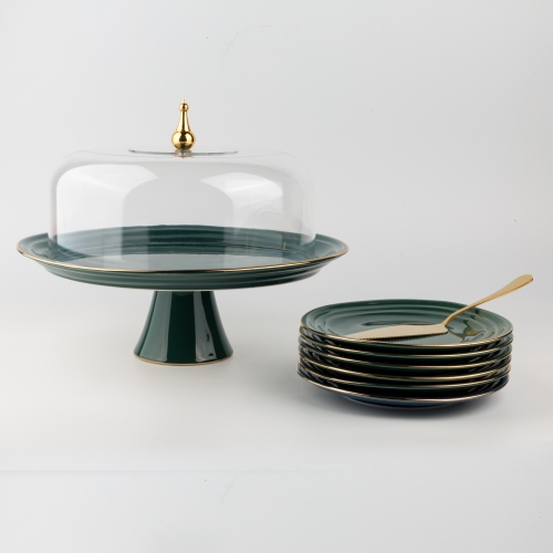 [ET1334] Green - Cake Serving Sets From Harmony 