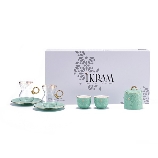 [ET1405] Teal - Tea Glass And Coffee Sets From Ikram