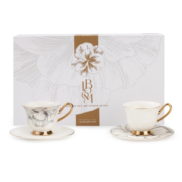 Tea Porcelain Set 12 Pcs From Blooms - Grey