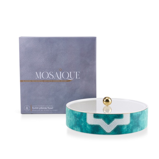 [GY1308] Large Date Bowl From Mosaique - Green
