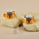 Turkish Coffee Set With Coffee Pot 5 Pcs From Majlis- Brown